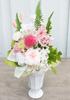 [Pretty Mermaid] Preserved Flowers, Buddhist Altar Offering, Sympathy Flower Arrangement, Yuzu and Chrysanthemum Design in Pink, 1 Item