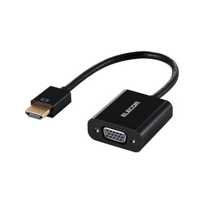 Elecom EC-HDMIVGABK2 HDMI To VGA Adapter, 0.15m, D-Sub, FHD (1920 X 1080px)/60Hz, Black
