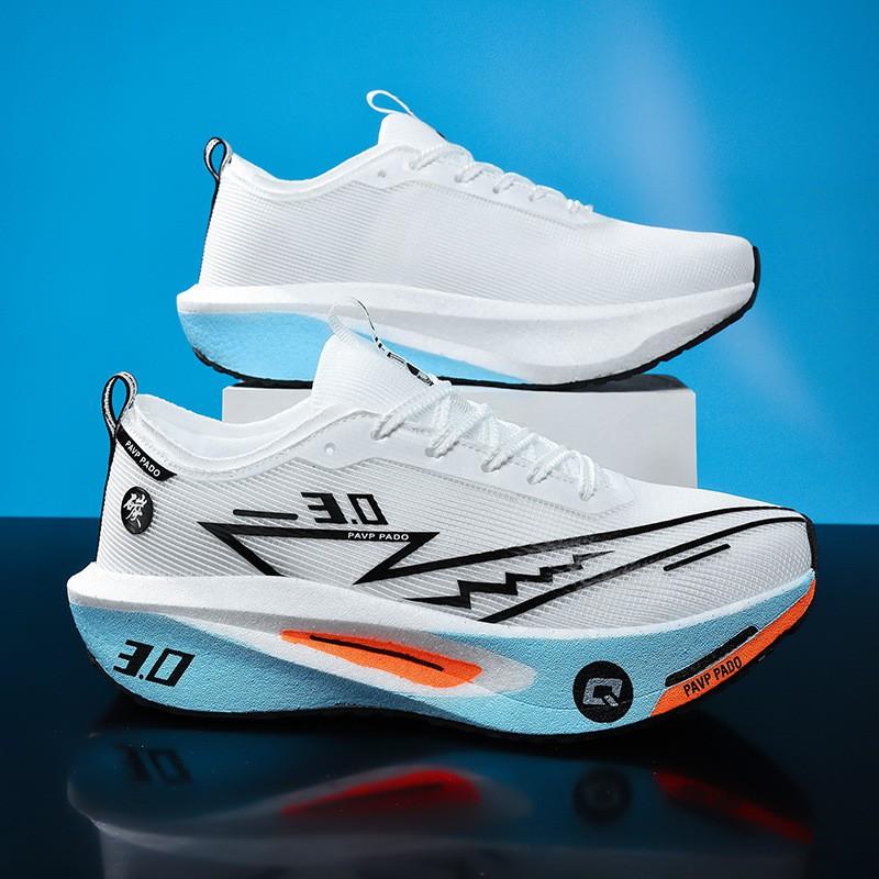 Mens Carbon Plate Running Shoes Marathon Racing Training Lightweight Breathable Low-Cut Road Trail Track