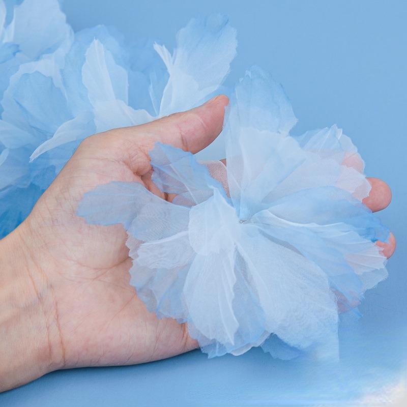 5PCS Lace Three-dimensional Gradient Rendering Eugenia DIY Handmade Floral Clothing Shoes Hats Headgear Cake Accessories Chiffon