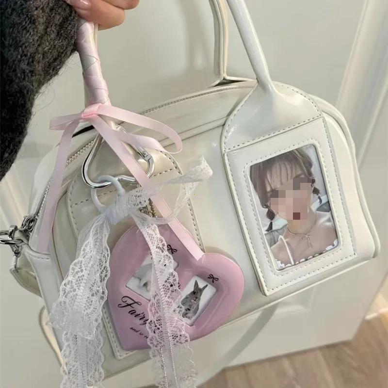 Y2K Harajuku Shoulder Bag Women Korean Transparent Ita Bag Crossbody Bag Female Japanese Designer Trend Handbag Purse