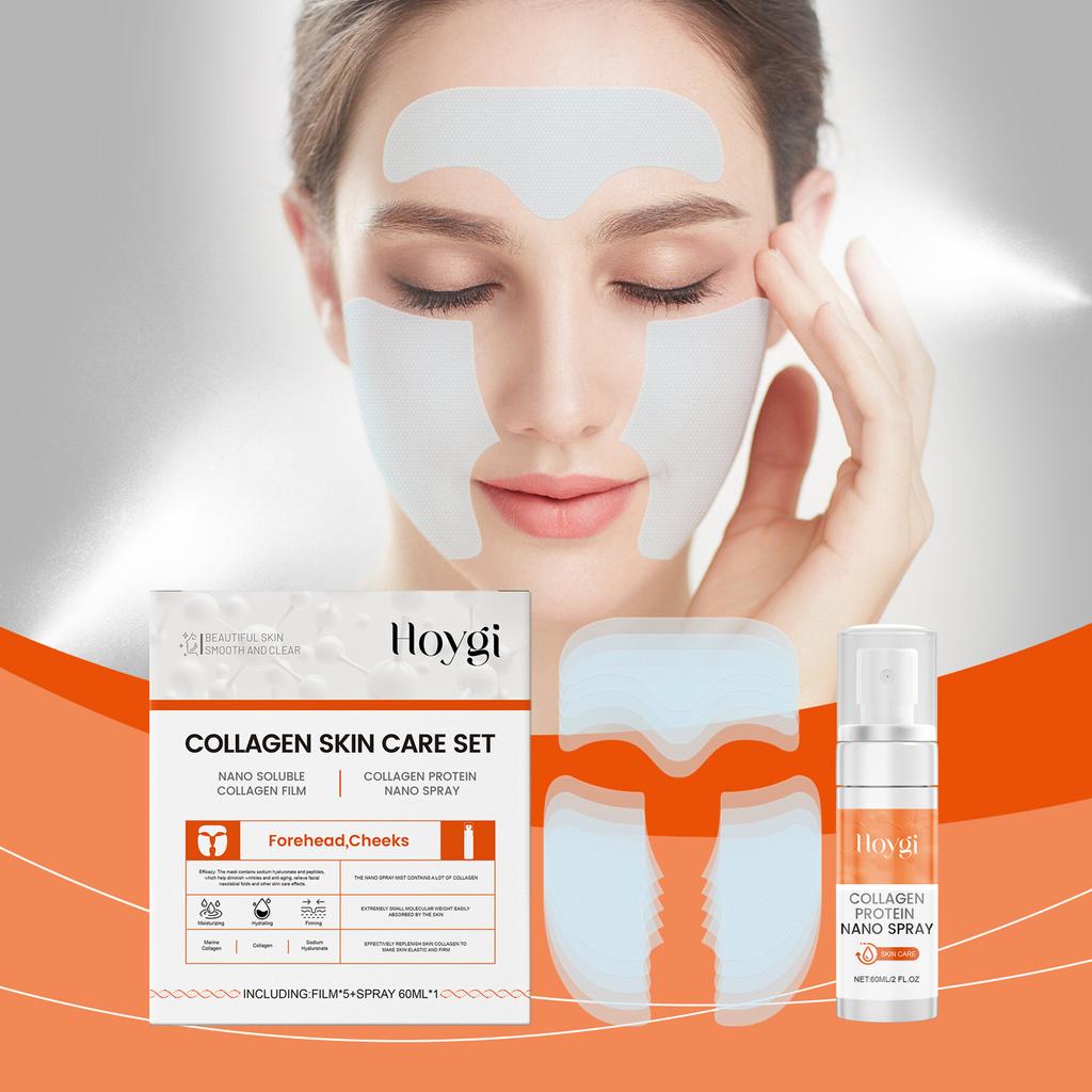 Nano Soluble Collagen Face Mask Serum Spray Set Wrinkle Repair Face Filler Increase Skin Elasticity Brightening Skin Care Set