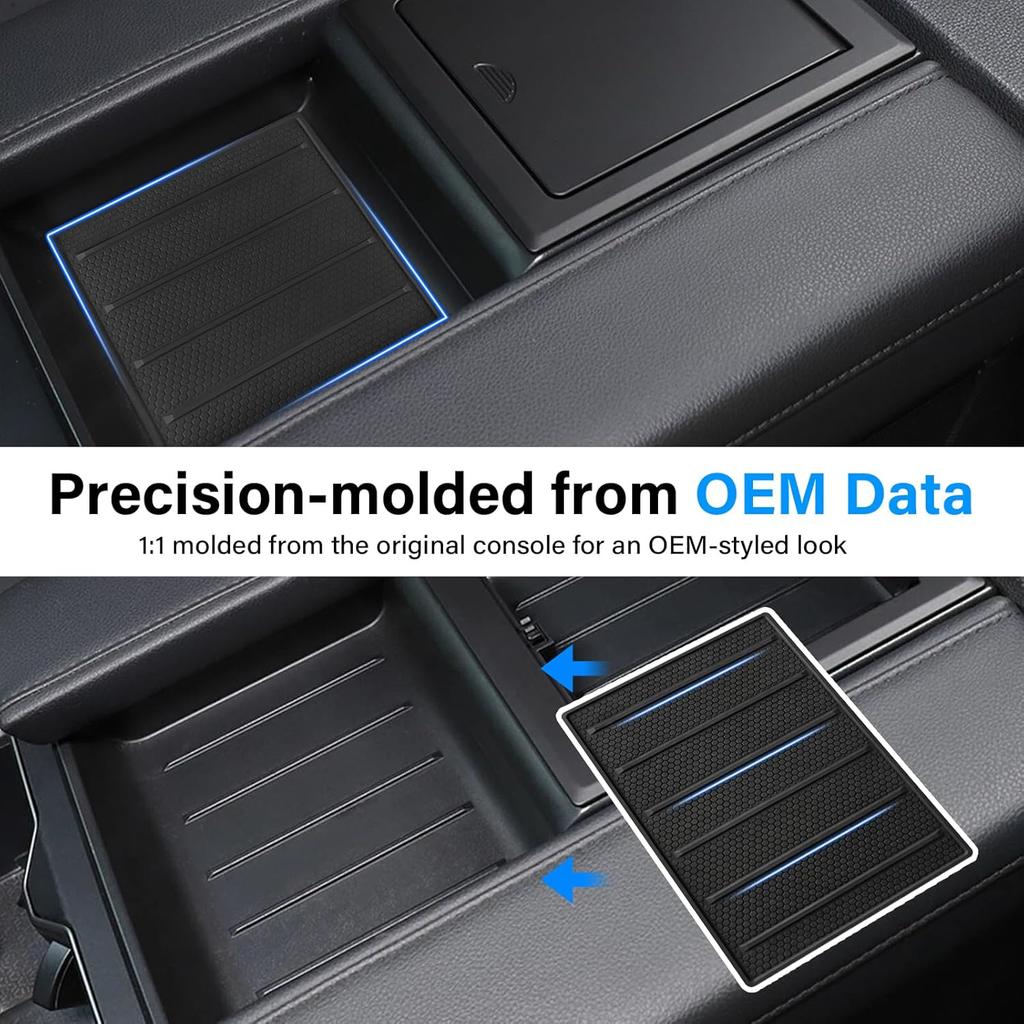 Center Console Tray Liner for Toyota Tundra Accessories -2025 2026 for Sequoia -2025 2026 Console Organizer Liner Anti-Slip Silicone (1 Piece)
