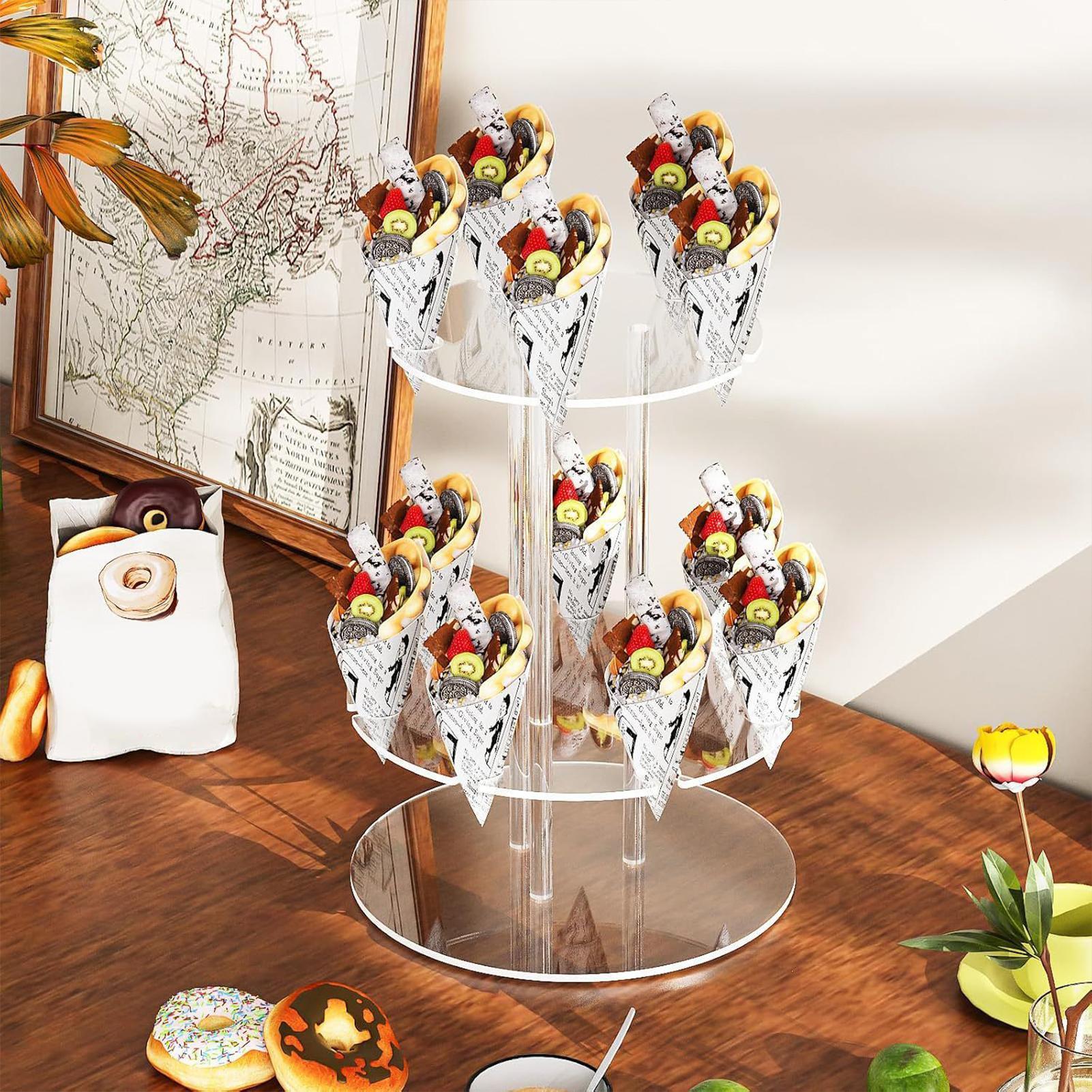 

Cocktail Tree Stand For Drinks 2-Tier Glassware Holder With 12 Slots Round Acrylic Floating Champagne Glass Tower For Party China Mainland