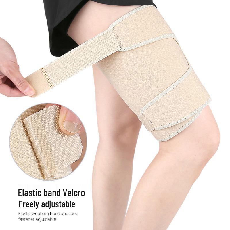 Adjustable Thigh Compression Sleeve & Leg Guard for Sports and Running - Skin Tone