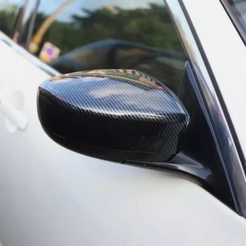 For Infiniti G25 G37 2009-2013 Car Sticker Rearview Side Mirror Cover Wing Cap Exterior Door Rear View Case Trim Carbon Fiber
