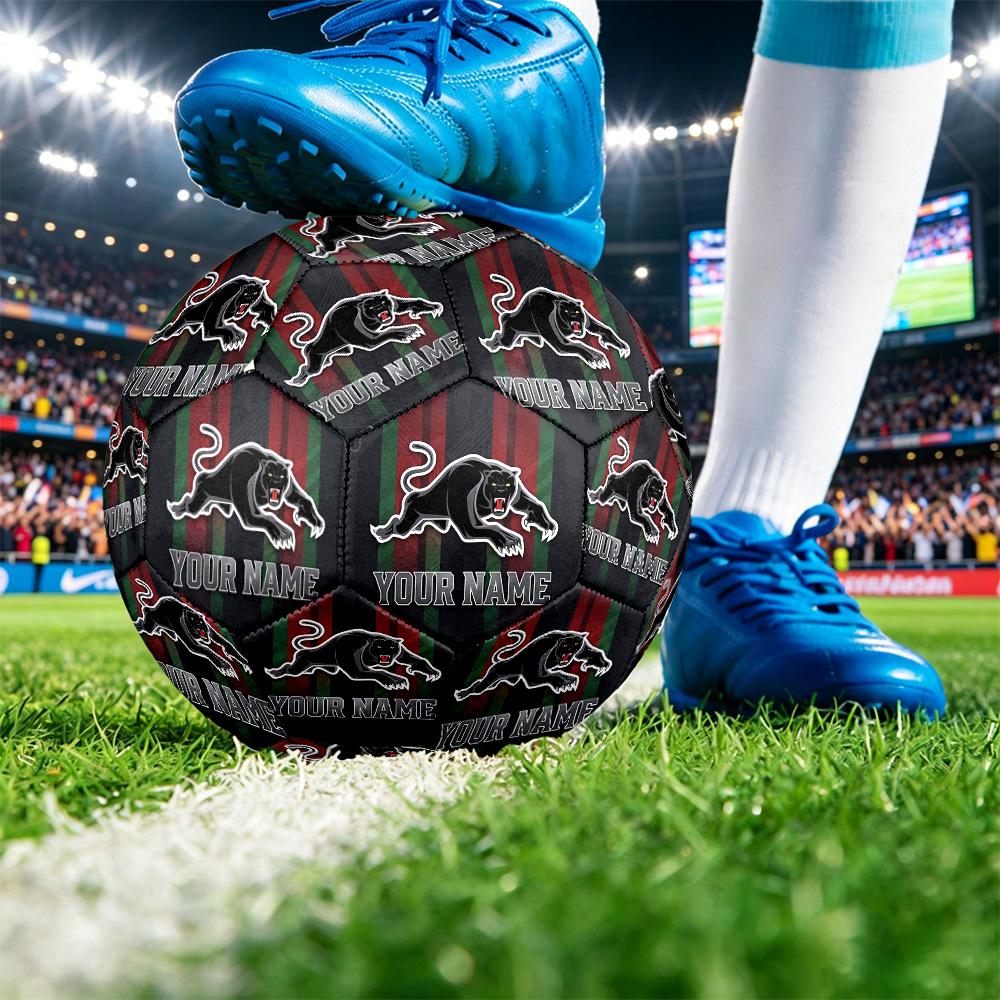Penrith Panthers Size 5 Football, Custom Name Text Personalized Soccer Ball Sport Training Gift