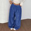 Women's Casual And Fashionable Elastic Waist Loose Wide Leg Pants