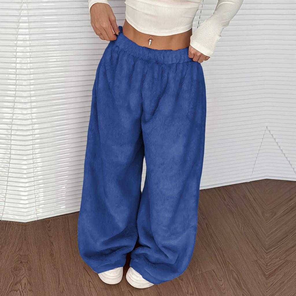 Women's Casual And Fashionable Elastic Waist Loose Wide Leg Pants
