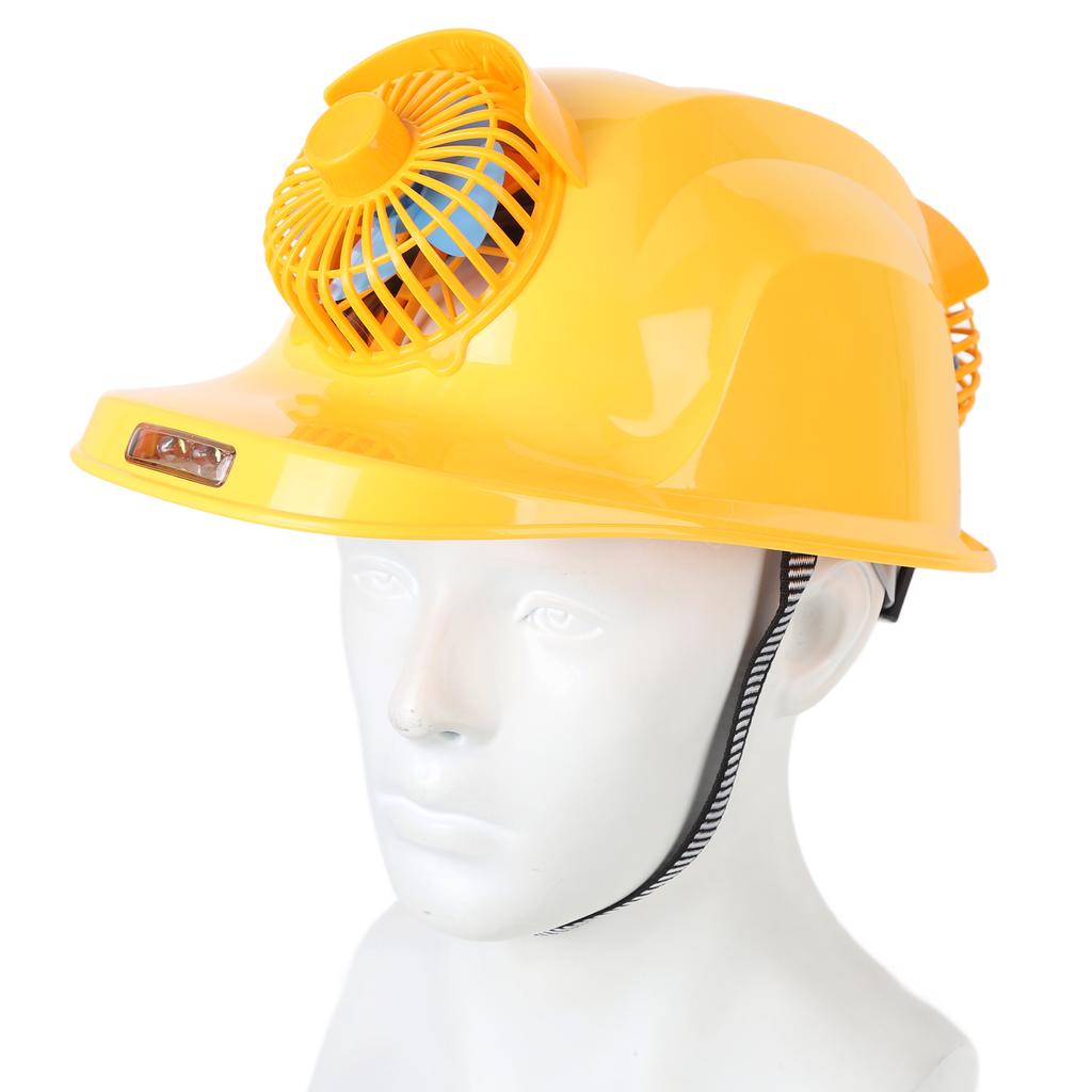 Casco Solar 5 Velocidades Doble Ventilador de Refrigeración Luz Fuerte Brillante Casco de Seguridad para Construcción