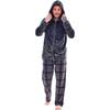 Keanu Mens Checked Microfleece Zipped Long Pyjama Set