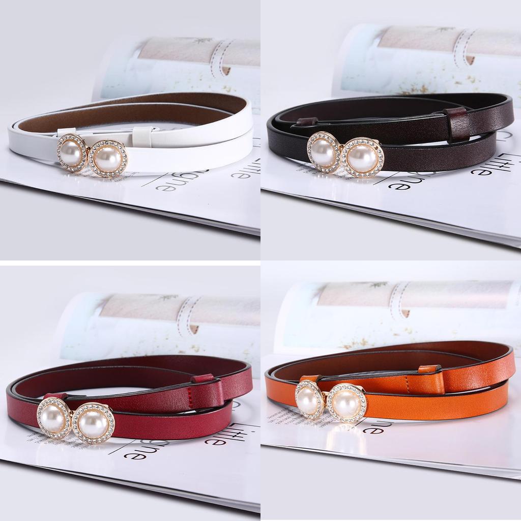 Product Category Womens Genuine Leather Belt With Pearl Decor For Casual Fashion And Elegant Styling