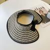 Empty Top Straw Visor Hat UV Protection Foldable Visor Hat Trendy Beach Visor Hat  Summer Outdoor
