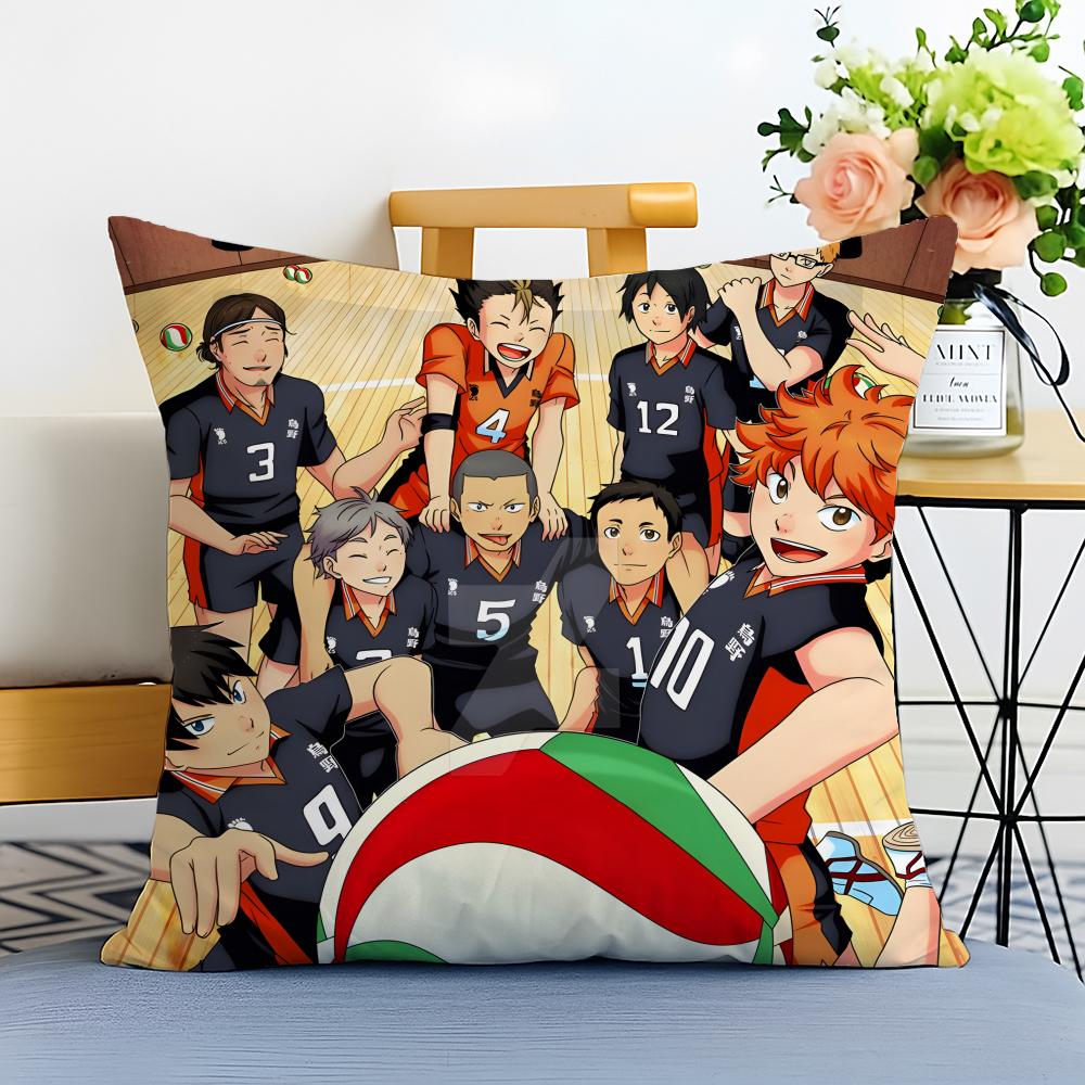 HHaikyuu Cushion Cover Washable Linen Pillowcase Soft  for Sofa Bed Cozy Home Room Decor