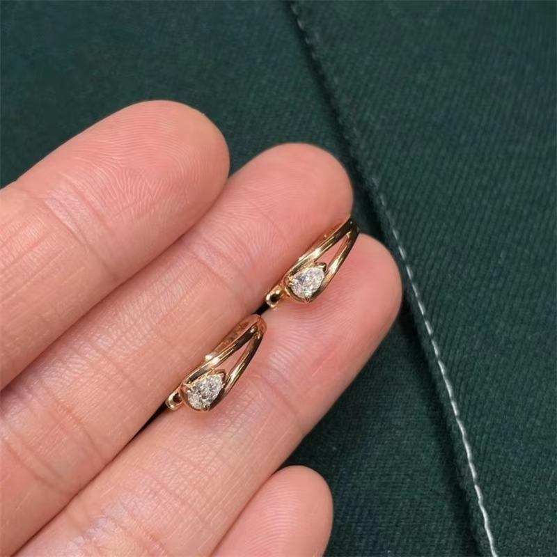 Элегантные серьги-клипсы Huajie для женщин, форма капли, кубический цирконий, сияющие, очаровательные, модный тренд золотой