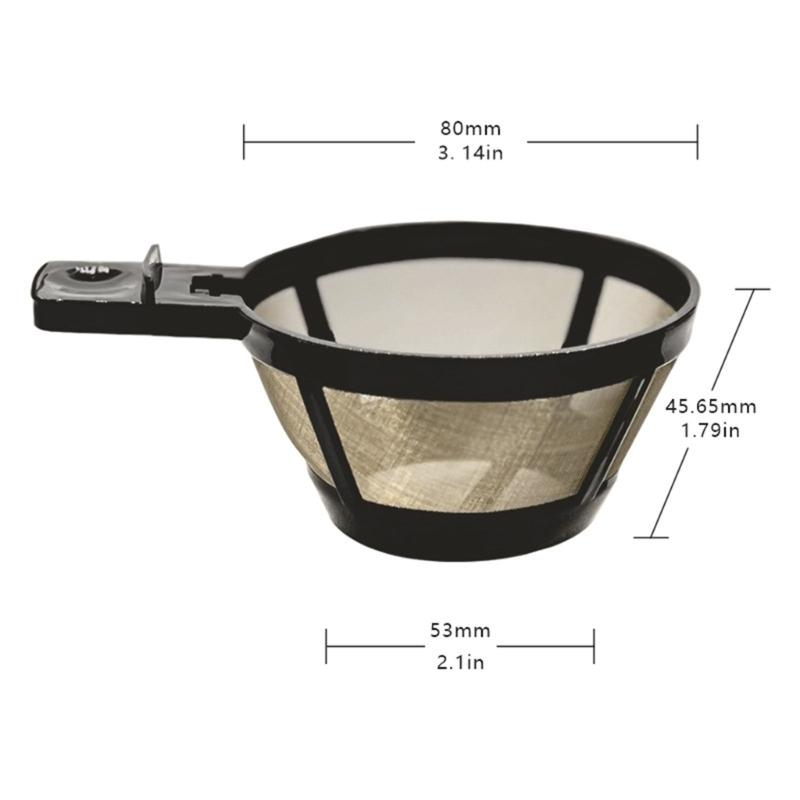 4 Stück Wiederverwendbarer Kaffeefilterkorb Metall Kaffeefilterkorb Sieb Hergestellt für Große Aromaextraktion