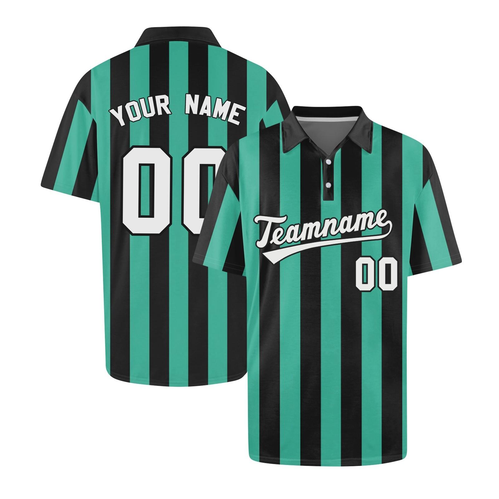 

Персонализированные топы «Сделай сам» - Мужские топы с коротким рукавом на пуговицах, с лацканами и полосатым принтом M циан