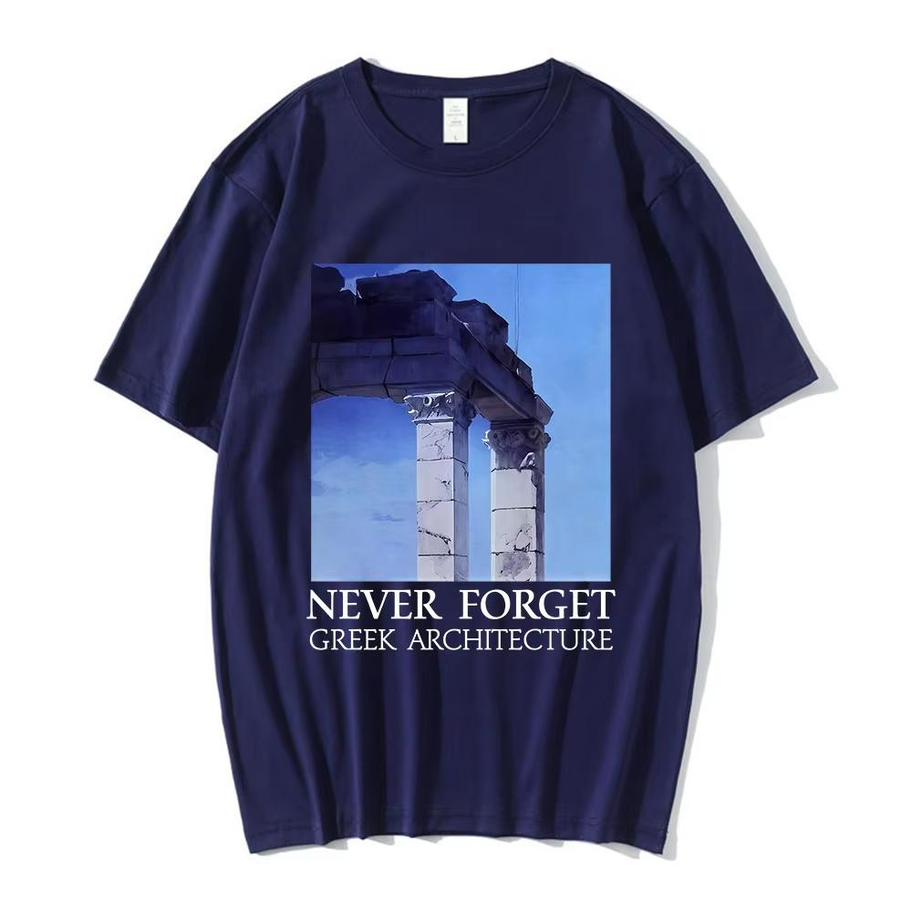 NON DIMENTICARE L'ARCHITETTURA GRECA Magliette Unisex Abbigliamento Unisex Moda Maniche Corte Magliette Cotone Maglietta Casual Top
