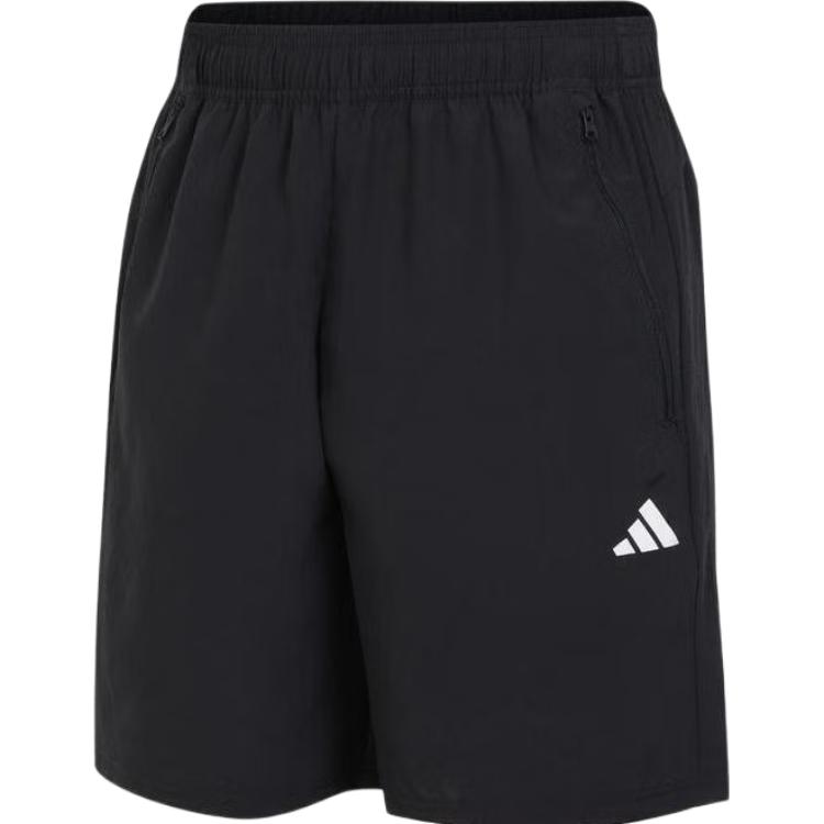 Adidas Logo Print Elastic Waist Athletic Shorts Men Bottoms Black IC6976