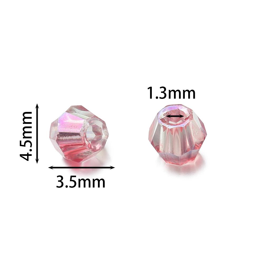 100pcs 3.5x4.5mm Shiny Crystal Beads Glass Mixed Beads Loose Spacer Beads for Bracelet DIY Jewelry Making Accessories