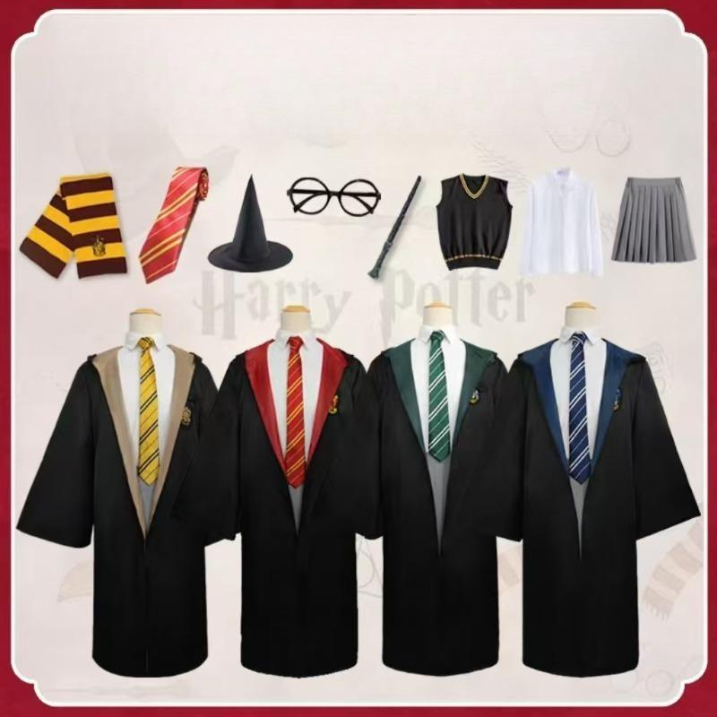 Harry Potter cosplay kostým magický hábit oblečení doplňky dospělí děti školní uniforma halloweenský plášť