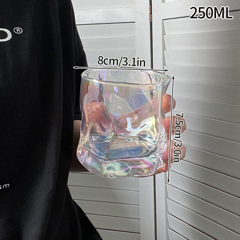 Stripe Coffee Glass Cup Ice Coffee Mug Transparent Glass Tea Cup Drinkware Juice Milk Mocha Cups Kitchen Supplies