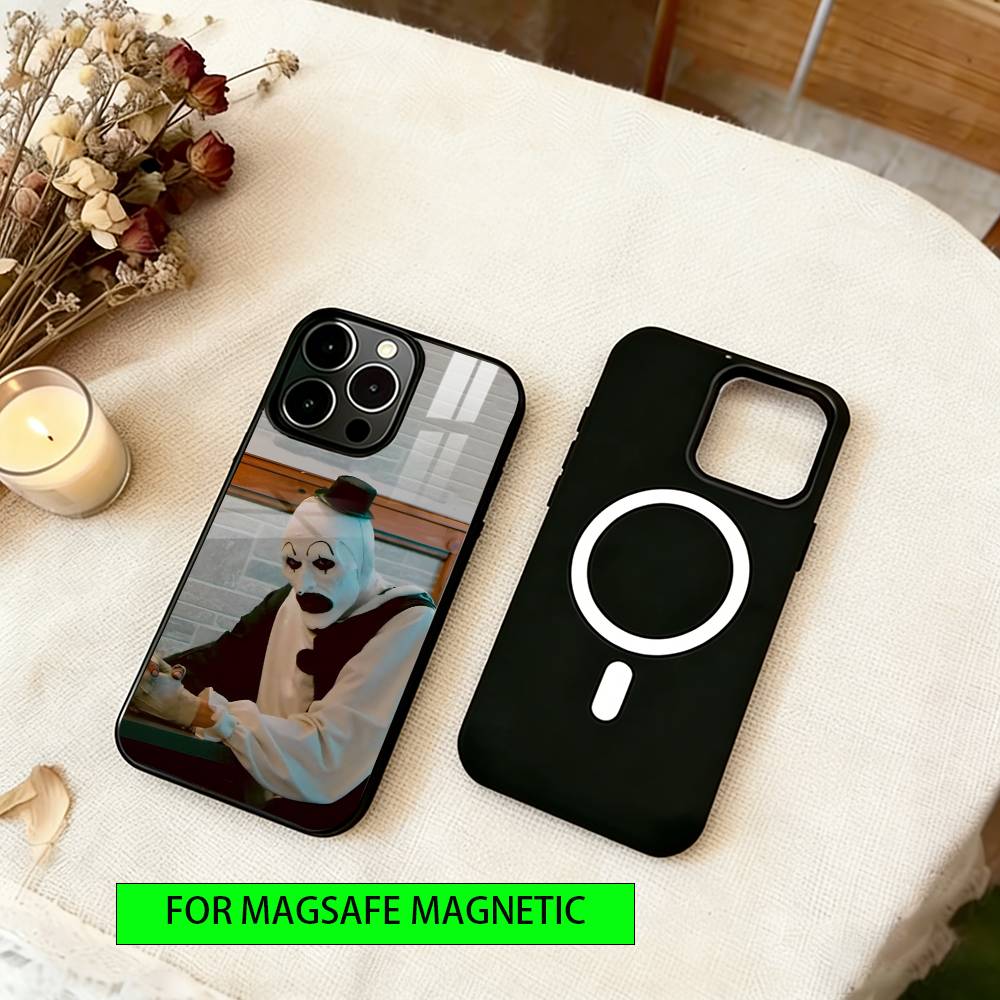 Horror Art the Clown Funny Phone Case For iPhone17,16,15,14,13,12,11 Plus,Pro Magnetic For Magsafe Wireless Charging