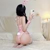 Sexy Pink Bunny Bodysuit Women Pajama Set Cosplay Maid Costume Lingerie Sleepwear Female Underwear
