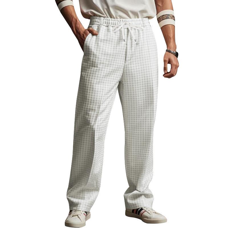 Summer Lightweight Men's Loose-fit Casual, Trendy, Business-style, Minimalist, Sporty Wide-leg Trousers