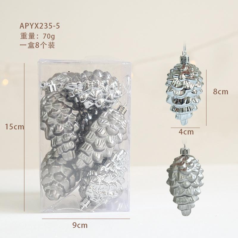 Christmas Nordic style Christmas electroplating gift box pendant Christmas tree star decoration pine cone box pendant