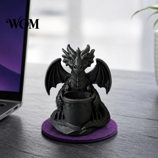 Drainage Flowerpot with Built-in Holes, 3D Printed Dragon Shape Pen Outdoor Flower Pot Holder, for Small Green Plants Tale Plant