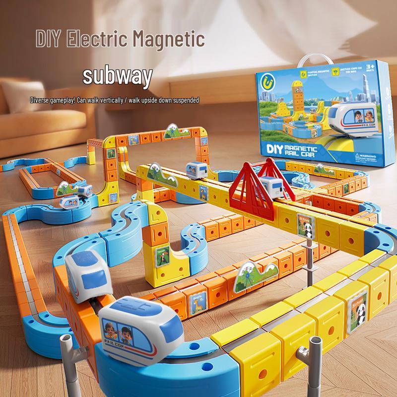Kids  Electric Magnetic Train Track DIY Assembly Toy 18C (78 pcs)