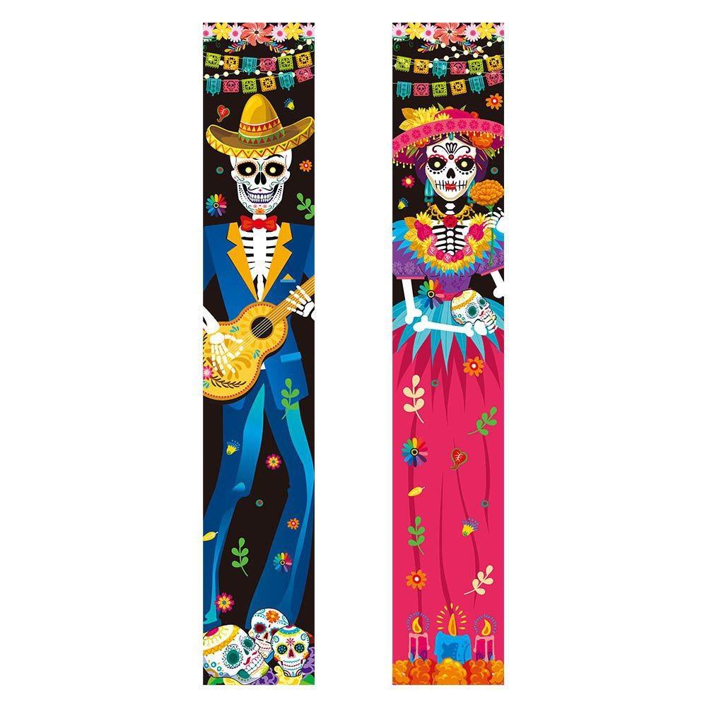 Day Of The Dead Party Door Curtain With Classic Style For Celebration Events
