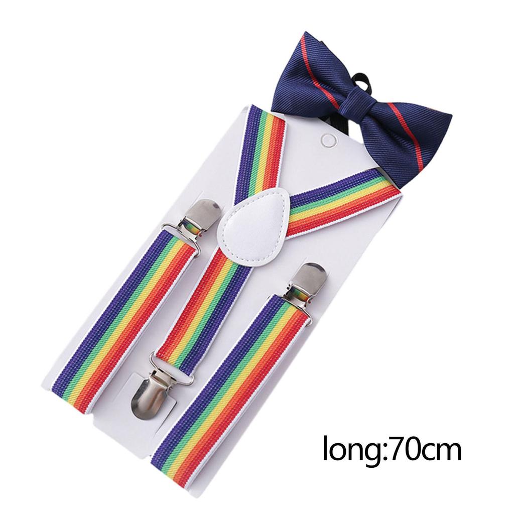 Kids Suspender Bow Tie Set Adjustable Braces Tuxedo Suspenders Pants for Trousers