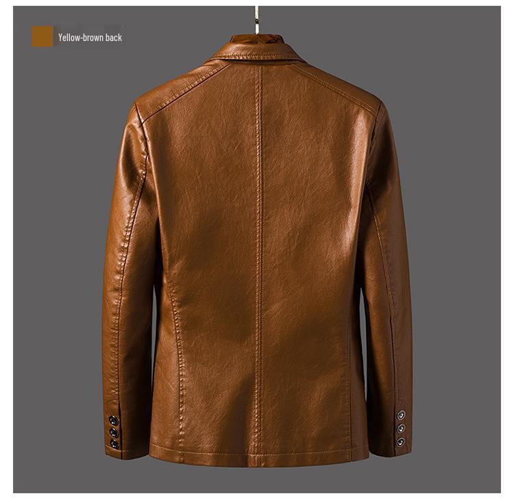 2019 Men's PU Leather Jacket: Warm, Casual, Fashionable Spring/Autumn Wear