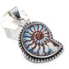 Ammonite Fossil Gemstone Handmade 925 Sterling Silver Jewelry Pendant 1.85" Z6t40
