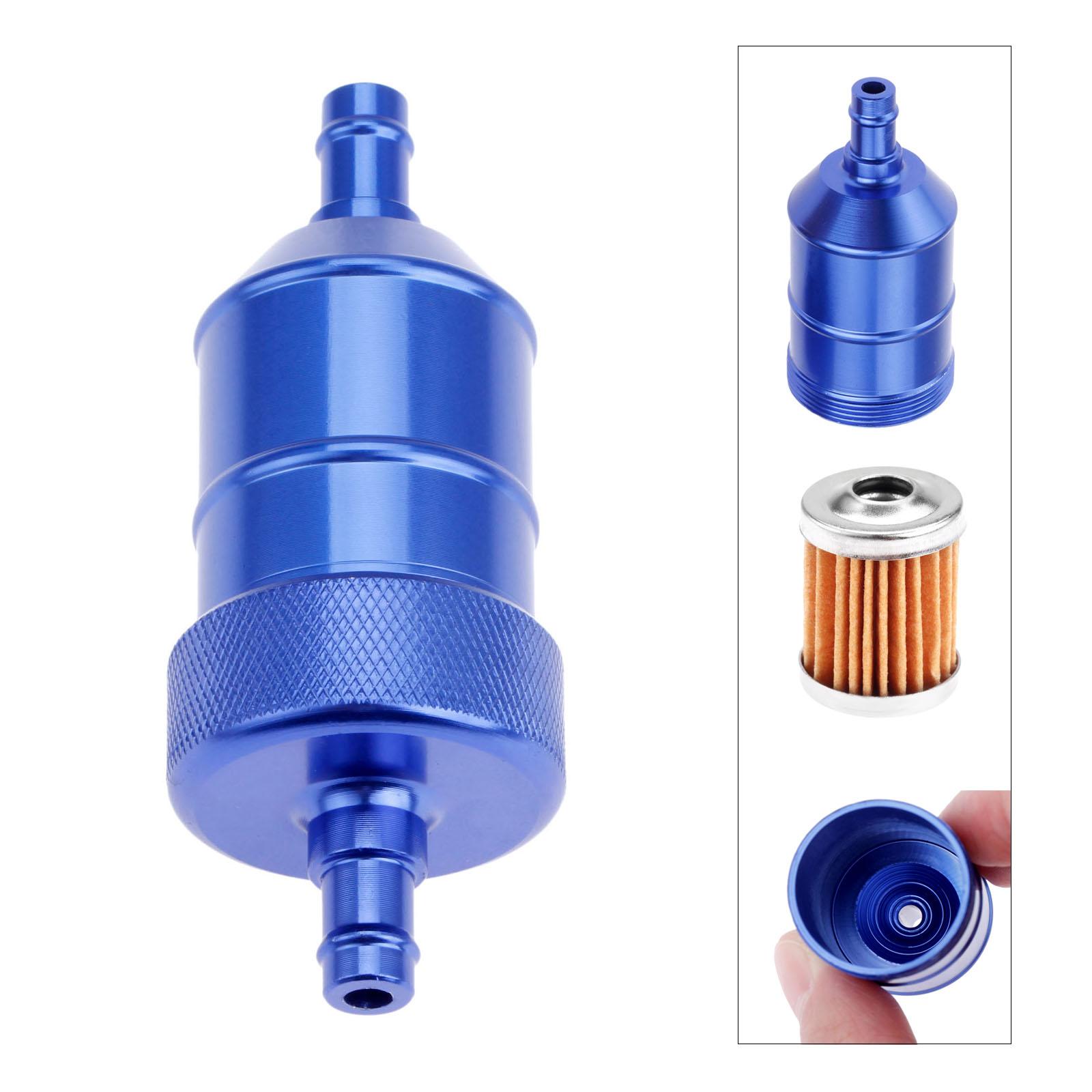 

Mgoodoo Universal 8mm 5/16 Chrome Aluminum Fuel Filter Car Petrol Diesel Inline for Motorcycle Scooters Fuel Filters 5Colors синій