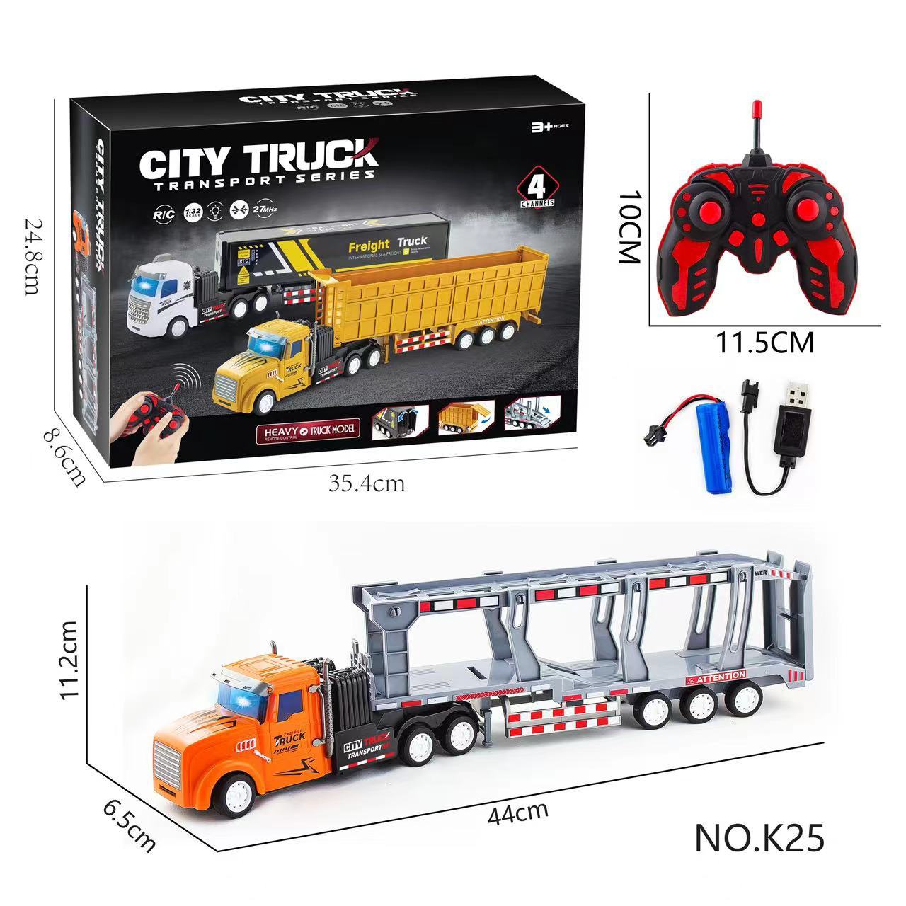 

Children S Toys Electric Remote Control Car Semi-Trailer Freight Truck Container Truck Transporter Toy Model