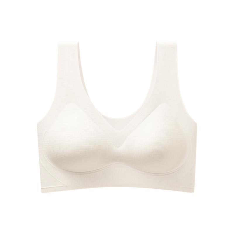 Fixed cup underwear women s vest bra seamless steel rim summer ice silk ultra-thin women s bra summer thin m [recommended 34/75abc]