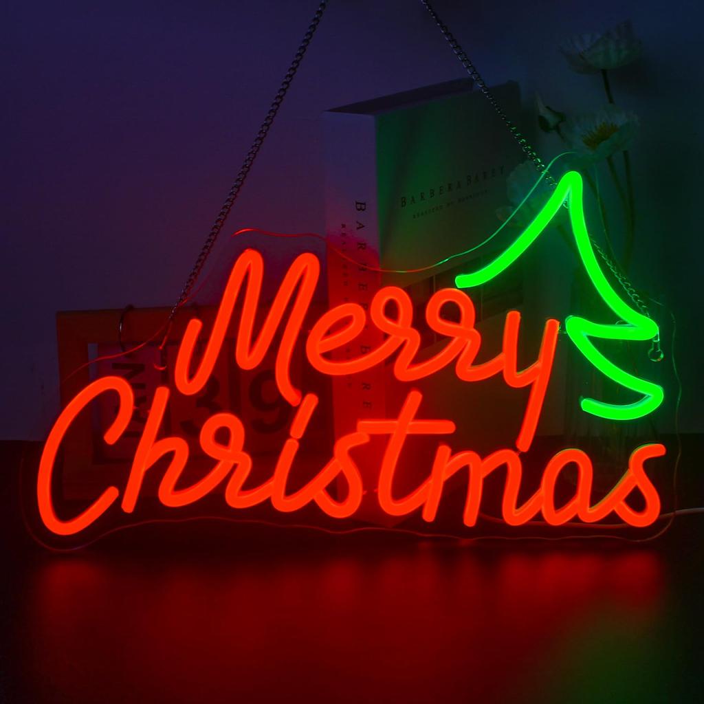 Merry Christmas Neon Sign for Wall Decor Neon Lights Signs for Bedroom Living Room Christmas Party Kids Room Bar Club