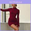 Sexy Streetwear-Kleid Mit Langen Ärmeln Und Raffung Für Junge Lässige Kleidung