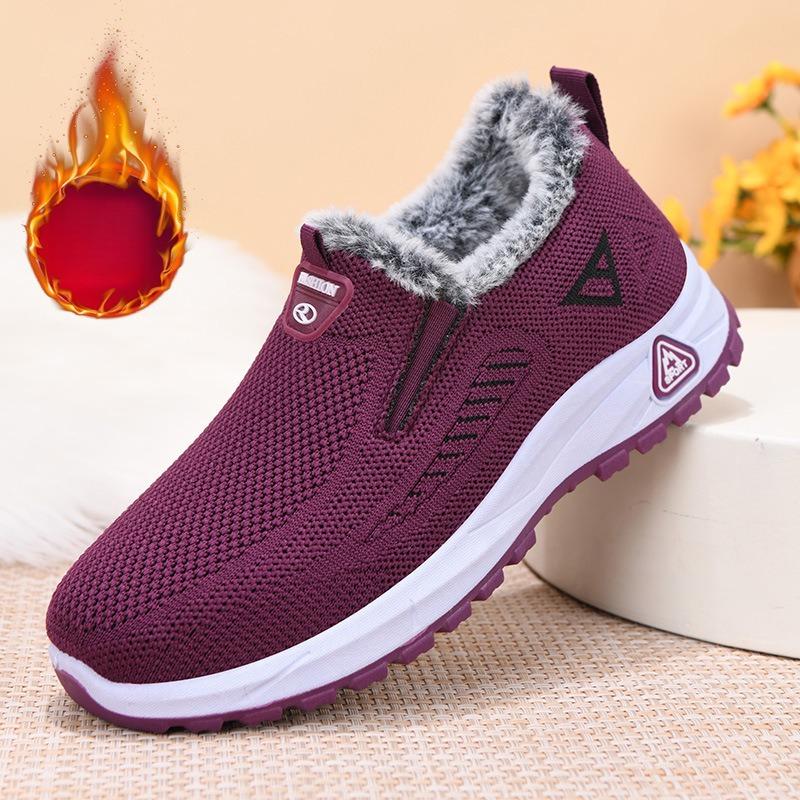 Cotton Shoes Female Winter Footwear Warm Cloth Shoes Women Cotton Shoes Padded Thickened Mother Shoes Outdoor Hiking Cold Winter Shoes Fleece Boots