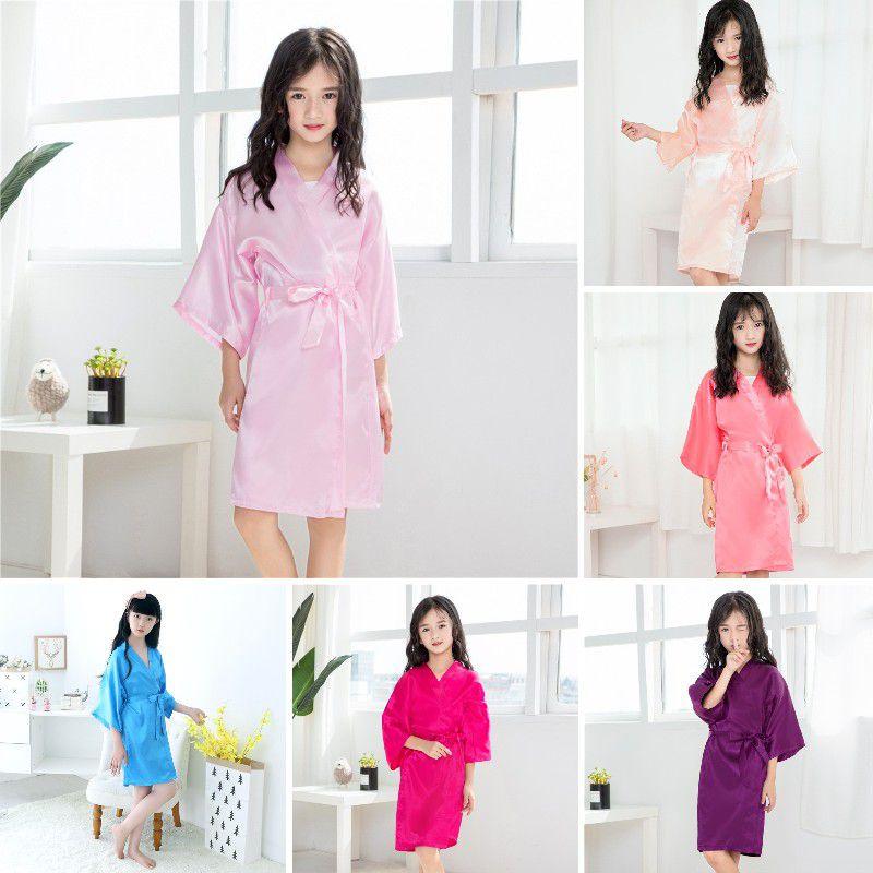 Girls Satin Silk Bathrobe Pajamas Soft And Comfy