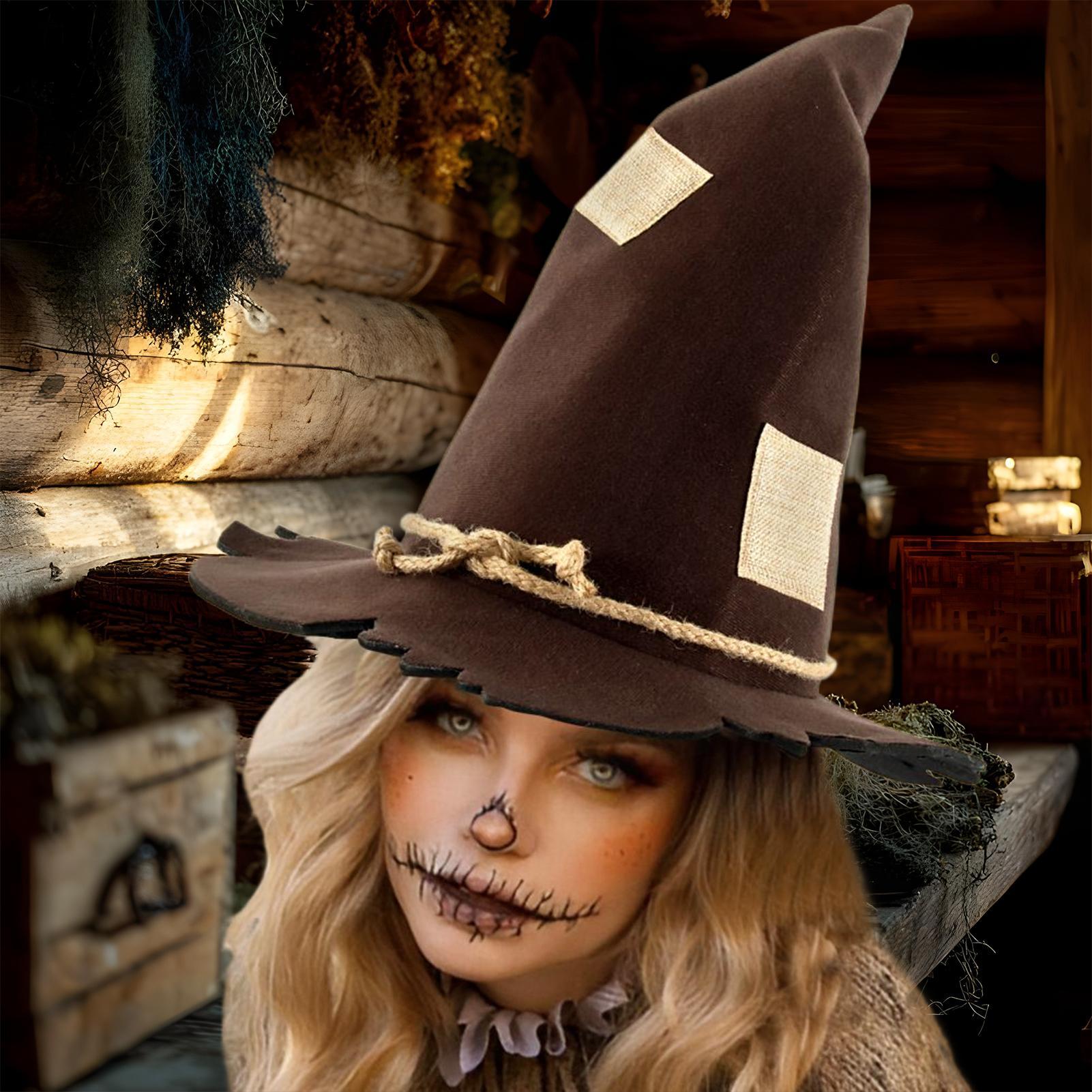 

Scarecrow Patch Witch Hat Halloween Witch Hat Party Accessories Dress Up Headwear for Halloween Performance Movie Cosplay China Mainland