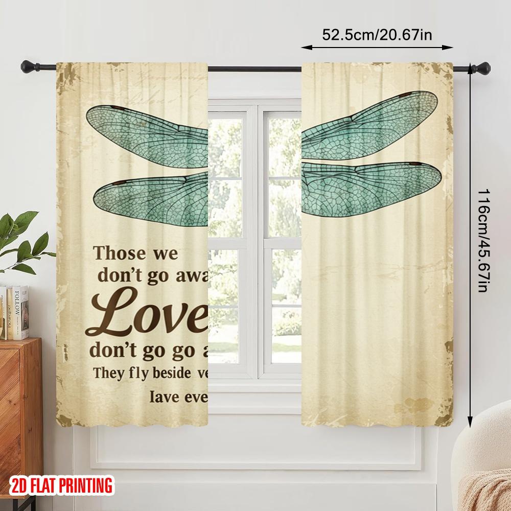 2ks 2D plochý tisk Závěsy Vážka Láska Létat Vedle Polyester Bez Elektřiny Celoroční Party & Sváteční Dekorace Perfektní