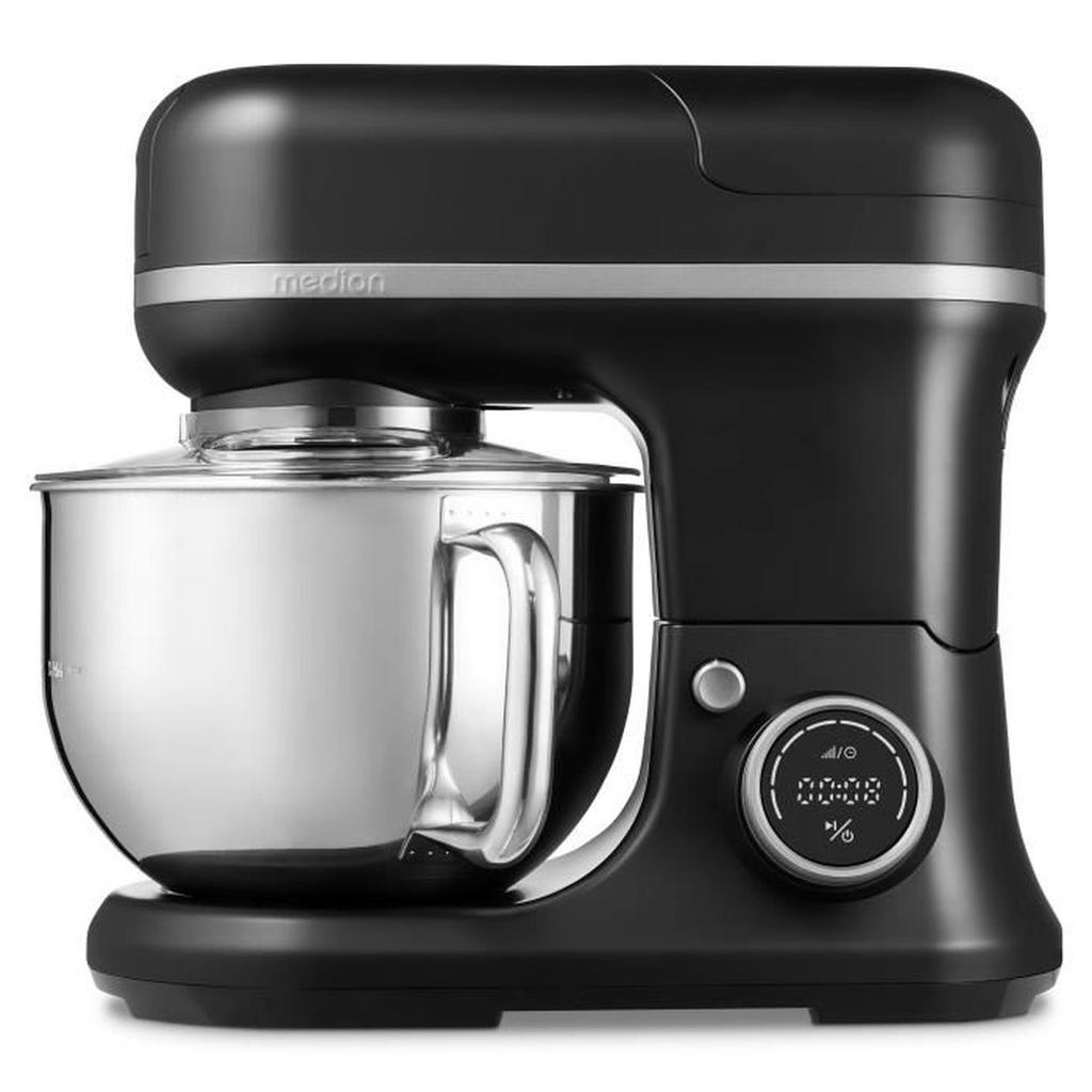 Robot de cuisine 3-en-1- MEDION - MD18430 - 1200 W - 5 L - 8 vitesses - Fonction hachoir - Noir