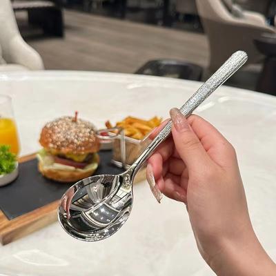Korean Stainless Steel Thickening Spoon Creative Long Handle Hotel Hot Pot Spoon Soup Ladle Home Kitchen Tools