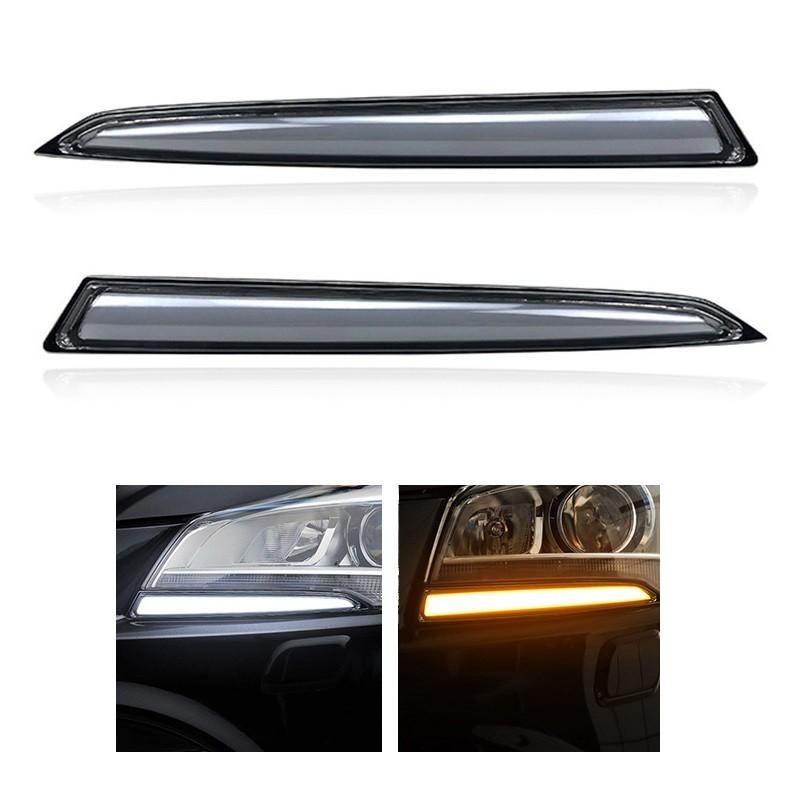 LED-Nebelscheinwerfer Tagfahrlicht für Ford Kuga Escape 2013-2017 Weißes DRL Gelbe Blinkleuchte Zubehör