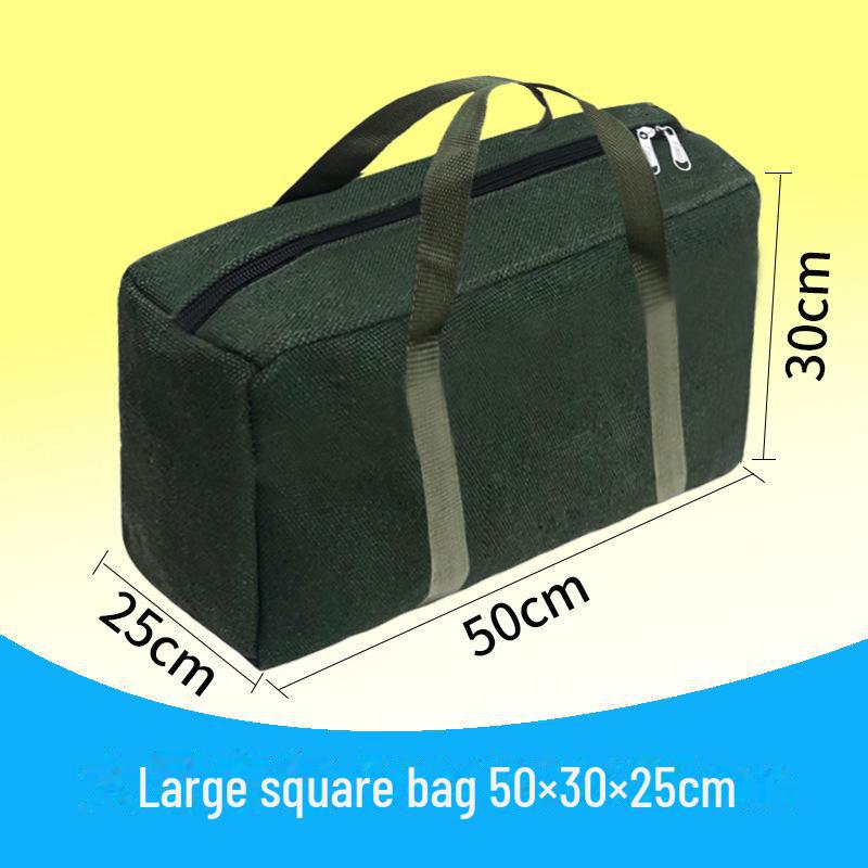 Large Capacity Wear-Resistant Canvas Tool Bag for Electricians and Woodworkers with Multi-Function Storage