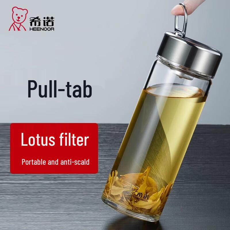 Heenoor Single-Layer Portable Glass Water Bottle